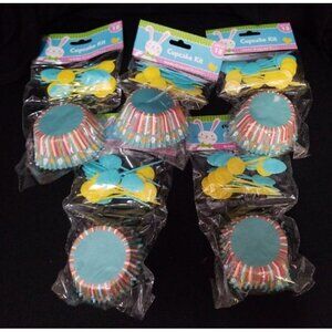 Set of 5 Easter Cupcake Kits- 18 Cake Papers Per Pack, 90 Papers Total